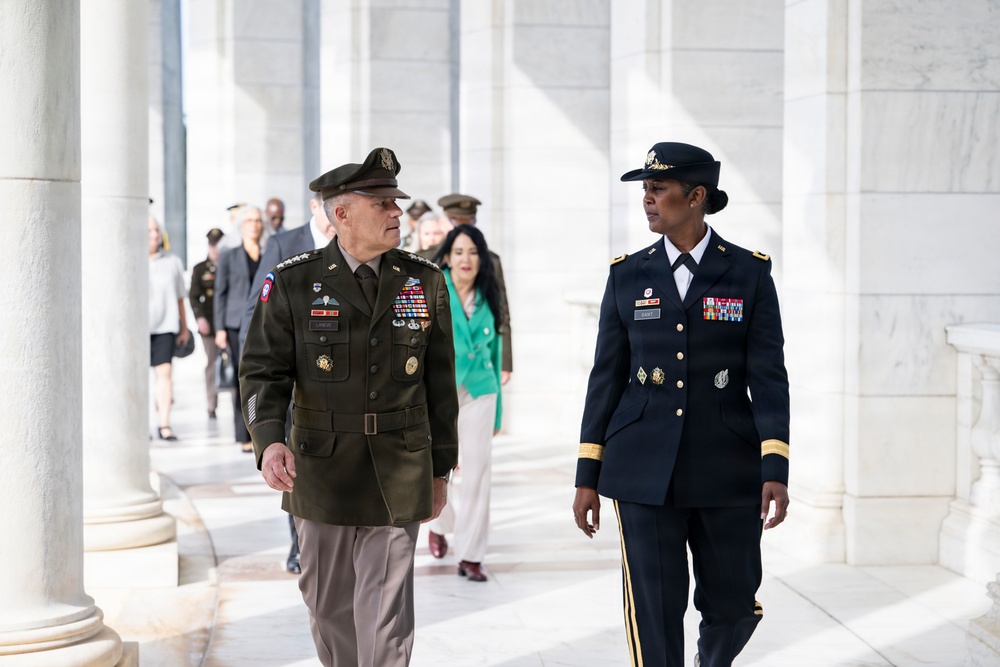 An Army Full Honors Wreath-Laying Ceremony is Conducted at the Tomb of the Unknown Soldier in Honor of the U.S. Army's 251st Birthday