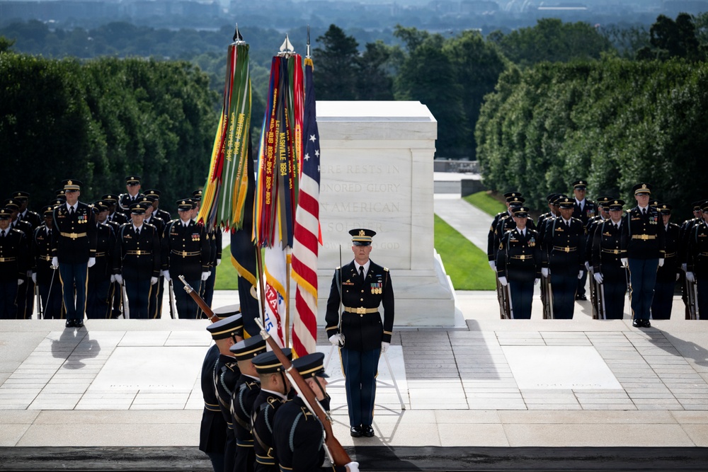 An Army Full Honors Wreath-Laying Ceremony is Conducted at the Tomb of the Unknown Soldier in Honor of the U.S. Army's 251st Birthday