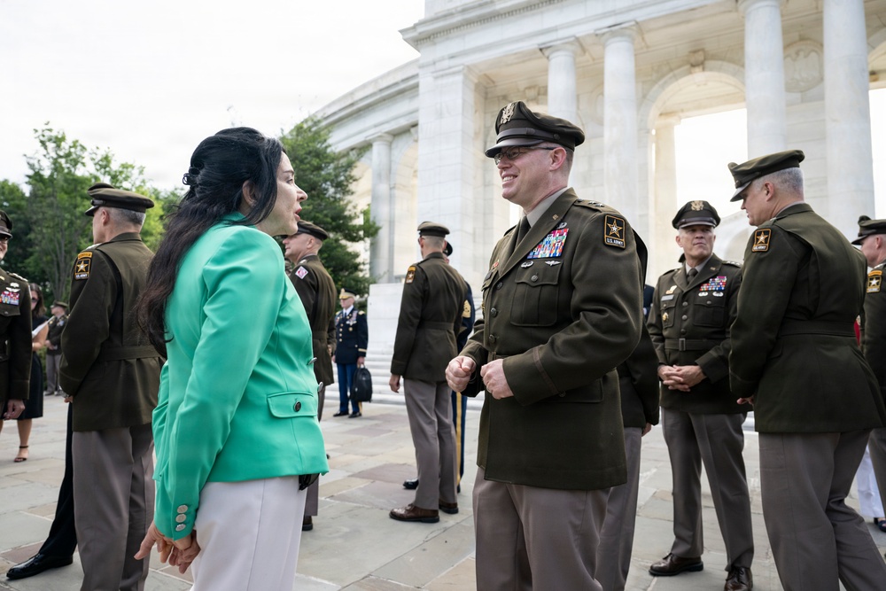 An Army Full Honors Wreath-Laying Ceremony is Conducted at the Tomb of the Unknown Soldier in Honor of the U.S. Army's 251st Birthday