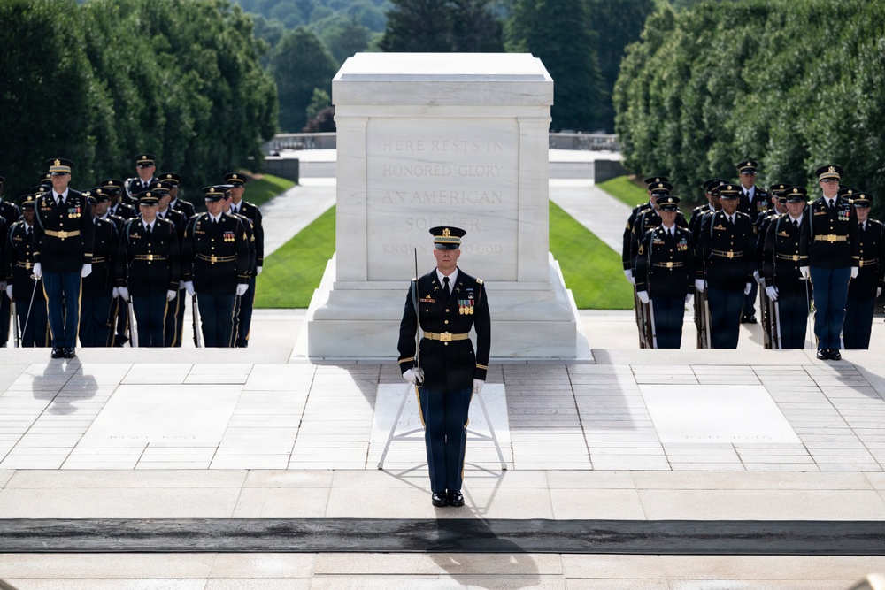 An Army Full Honors Wreath-Laying Ceremony is Conducted at the Tomb of the Unknown Soldier in Honor of the U.S. Army's 251st Birthday