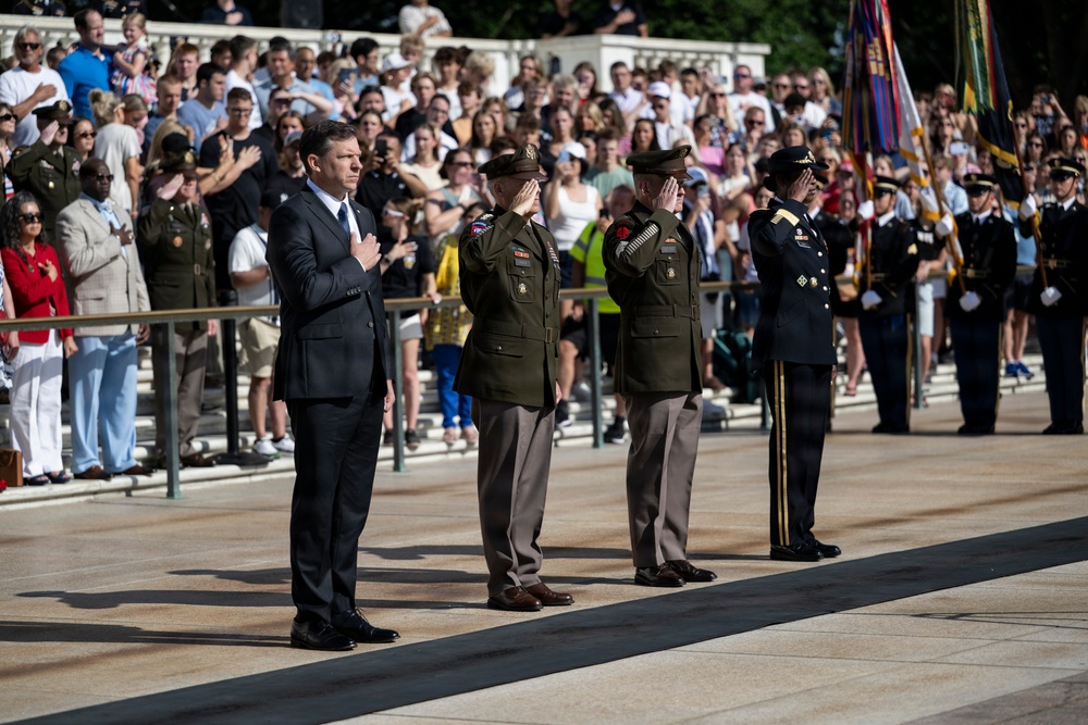 An Army Full Honors Wreath-Laying Ceremony is Conducted at the Tomb of the Unknown Soldier in Honor of the U.S. Army's 251st Birthday