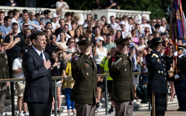 An Army Full Honors Wreath-Laying Ceremony is Conducted at the Tomb of the Unknown Soldier in Honor of the U.S. Army's 251st Birthday