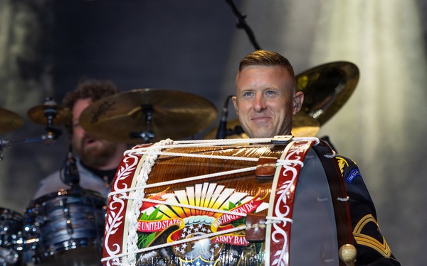 The U.S. Army Ceremonial Band performs with Zac Brown Band at Freedom 250 Fan Fest