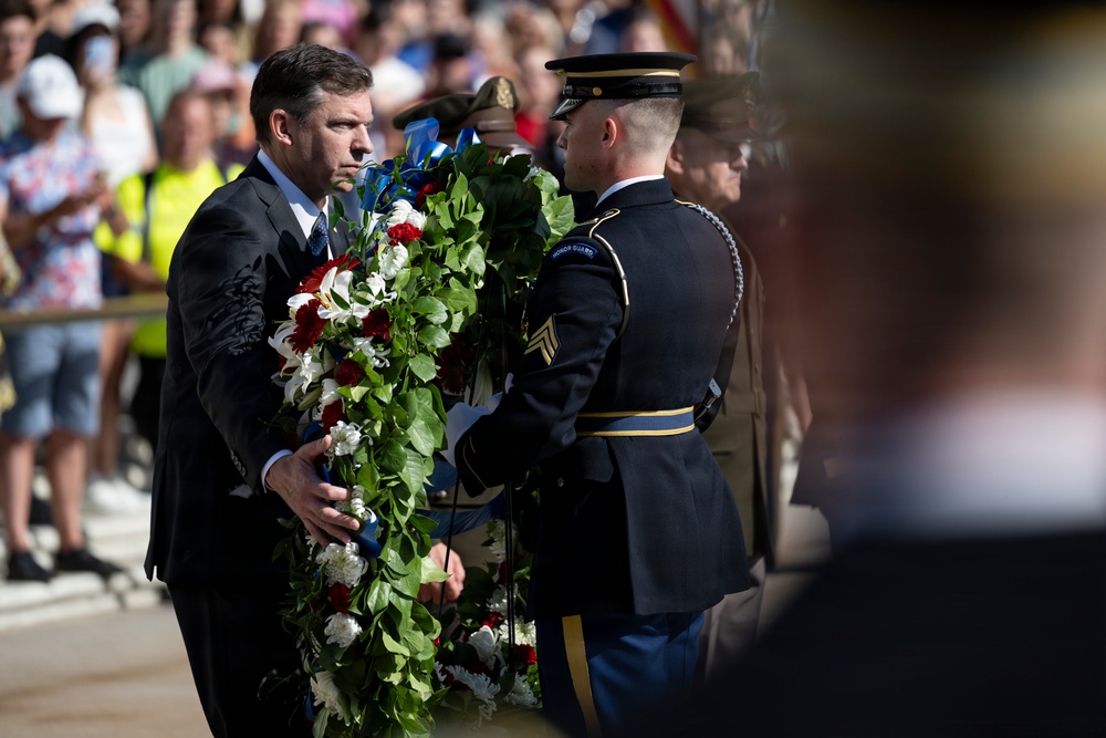 An Army Full Honors Wreath-Laying Ceremony is Conducted at the Tomb of the Unknown Soldier in Honor of the U.S. Army's 251st Birthday