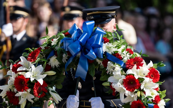 An Army Full Honors Wreath-Laying Ceremony is Conducted at the Tomb of the Unknown Soldier in Honor of the U.S. Army's 251st Birthday