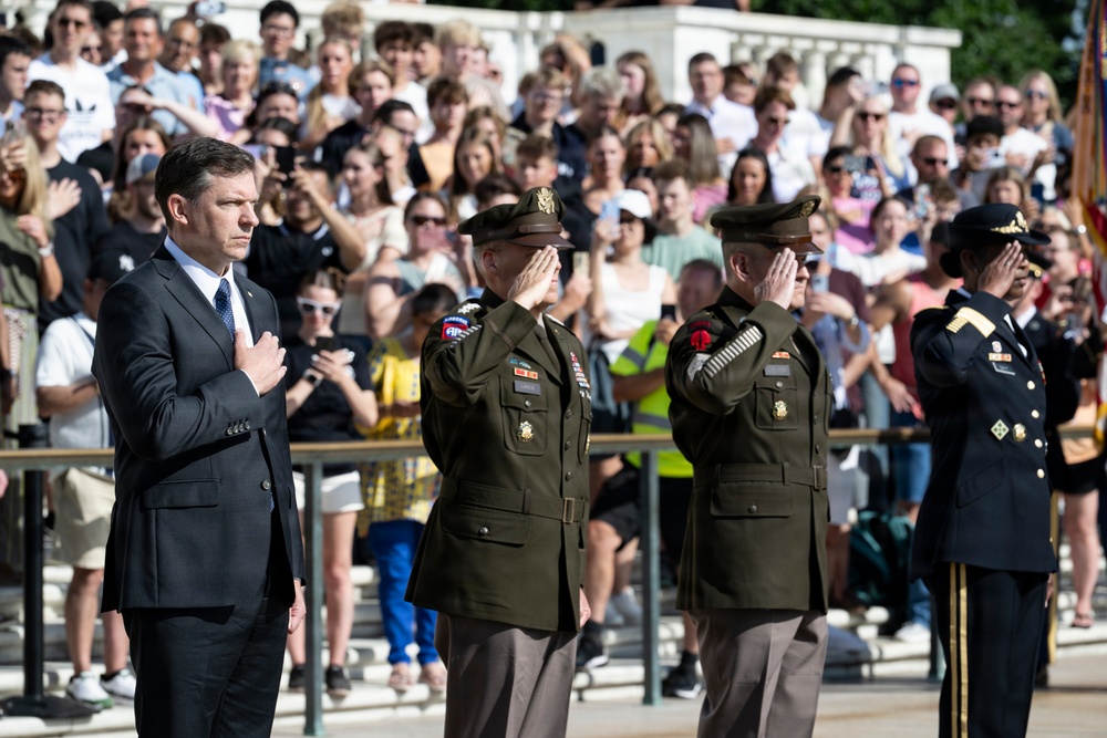 An Army Full Honors Wreath-Laying Ceremony is Conducted at the Tomb of the Unknown Soldier in Honor of the U.S. Army's 251st Birthday