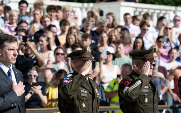An Army Full Honors Wreath-Laying Ceremony is Conducted at the Tomb of the Unknown Soldier in Honor of the U.S. Army's 251st Birthday