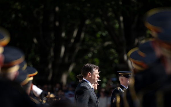 An Army Full Honors Wreath-Laying Ceremony is Conducted at the Tomb of the Unknown Soldier in Honor of the U.S. Army's 251st Birthday