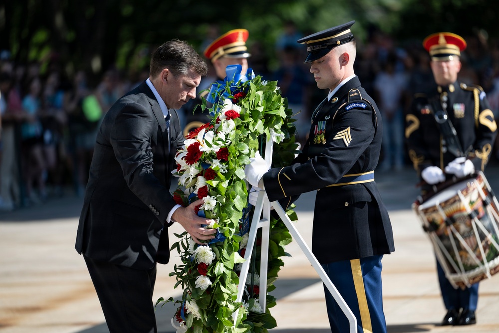 An Army Full Honors Wreath-Laying Ceremony is Conducted at the Tomb of the Unknown Soldier in Honor of the U.S. Army's 251st Birthday