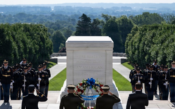 An Army Full Honors Wreath-Laying Ceremony is Conducted at the Tomb of the Unknown Soldier in Honor of the U.S. Army's 251st Birthday