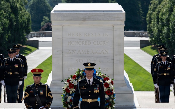 An Army Full Honors Wreath-Laying Ceremony is Conducted at the Tomb of the Unknown Soldier in Honor of the U.S. Army's 251st Birthday