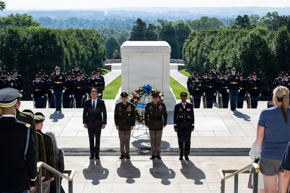 An Army Full Honors Wreath-Laying Ceremony is Conducted at the Tomb of the Unknown Soldier in Honor of the U.S. Army's 251st Birthday