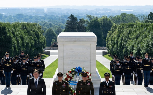 An Army Full Honors Wreath-Laying Ceremony is Conducted at the Tomb of the Unknown Soldier in Honor of the U.S. Army's 251st Birthday