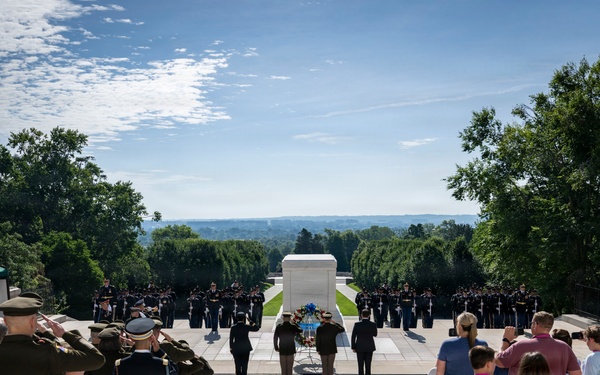 An Army Full Honors Wreath-Laying Ceremony is Conducted at the Tomb of the Unknown Soldier in Honor of the U.S. Army's 251st Birthday