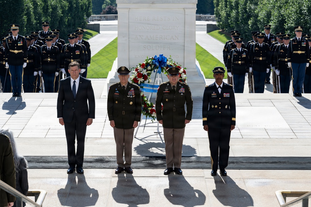 An Army Full Honors Wreath-Laying Ceremony is Conducted at the Tomb of the Unknown Soldier in Honor of the U.S. Army's 251st Birthday