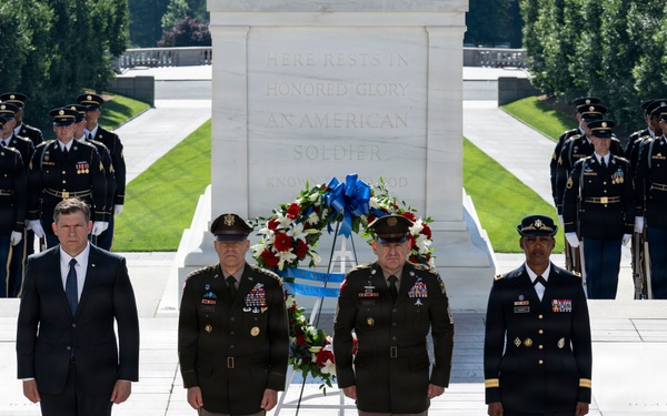 An Army Full Honors Wreath-Laying Ceremony is Conducted at the Tomb of the Unknown Soldier in Honor of the U.S. Army's 251st Birthday