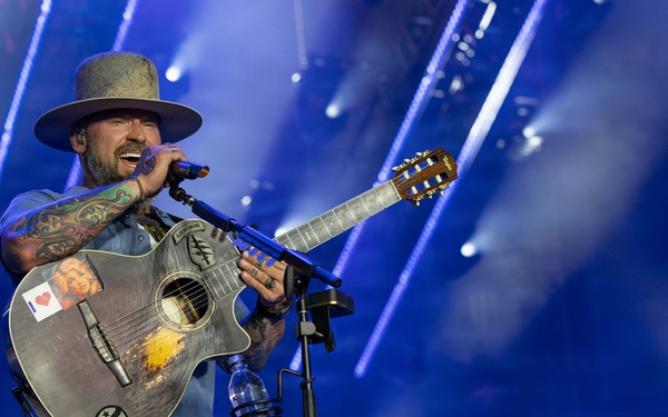 The U.S. Army Ceremonial Band performs with Zac Brown Band at Freedom 250 Fan Fest