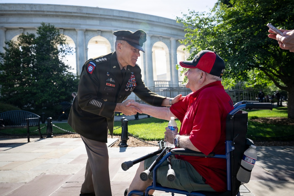 An Army Full Honors Wreath-Laying Ceremony is Conducted at the Tomb of the Unknown Soldier in Honor of the U.S. Army's 251st Birthday