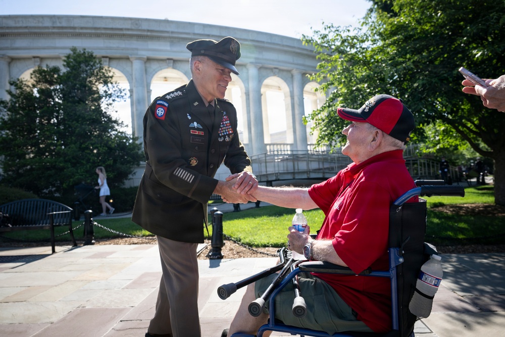 An Army Full Honors Wreath-Laying Ceremony is Conducted at the Tomb of the Unknown Soldier in Honor of the U.S. Army's 251st Birthday