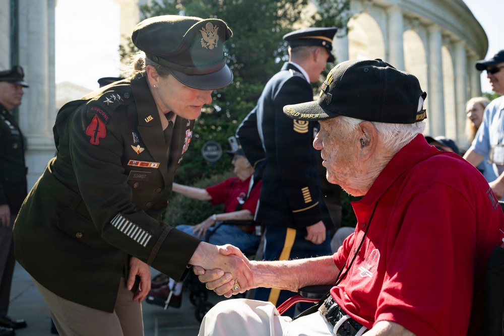 An Army Full Honors Wreath-Laying Ceremony is Conducted at the Tomb of the Unknown Soldier in Honor of the U.S. Army's 251st Birthday