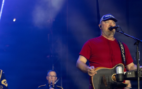 The U.S. Army Ceremonial Band performs with Zac Brown Band at Freedom 250 Fan Fest