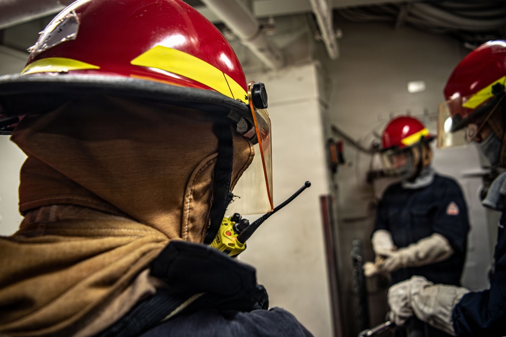 USS Gridley Conducts Damage Control Training