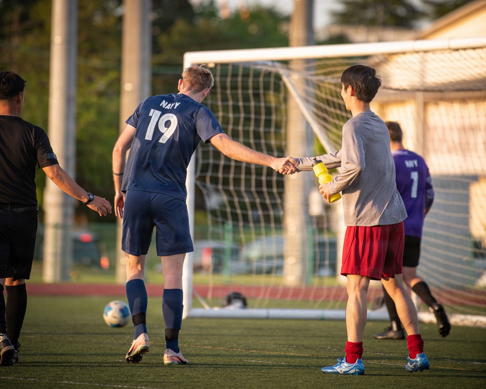 Japan, U.S. Australian Trilateral Soccer Game Onboard NAF Atsugi