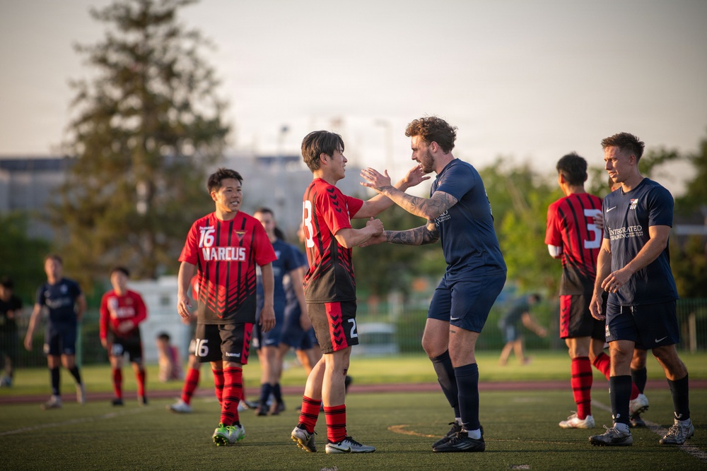 Japan, U.S. Australian Trilateral Soccer Game Onboard NAF Atsugi