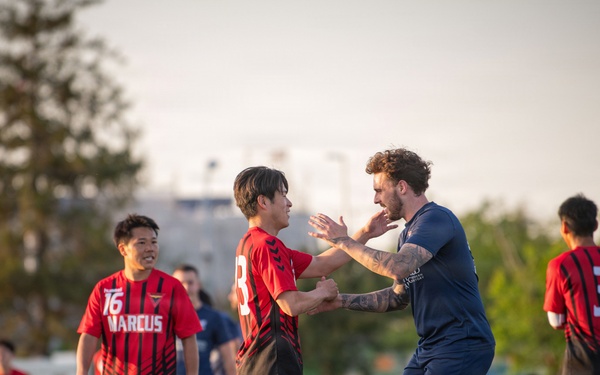 Japan, U.S. Australian Trilateral Soccer Game Onboard NAF Atsugi