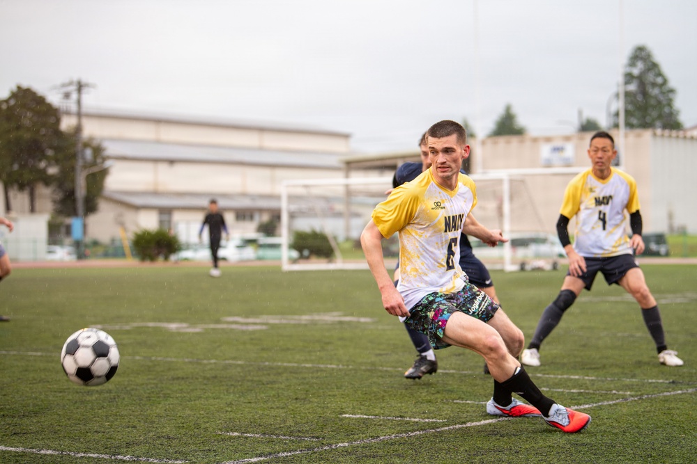 Japan, U.S. Australian Trilateral Soccer Game Onboard NAF Atsugi