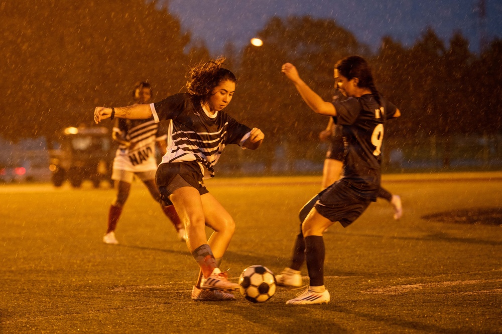 Japan, U.S. Australian Trilateral Soccer Game Onboard NAF Atsugi