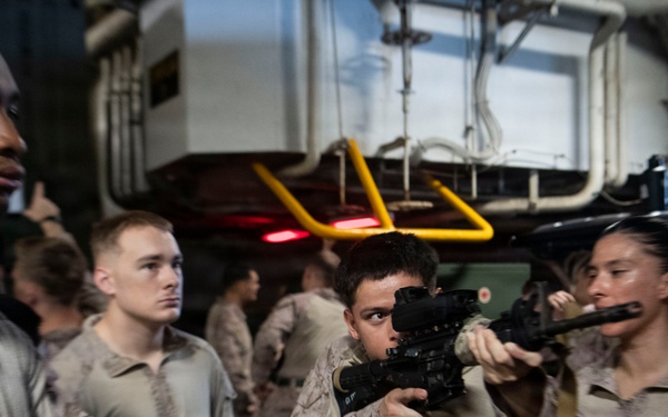 U.S. Marines Conduct UAS Training Drills Aboard USS Boxer