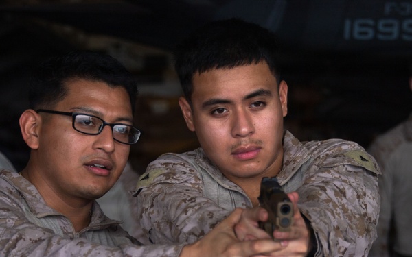 BOXARG Marines and Sailors Conduct Weapons Familiarization, FOD Walkdown