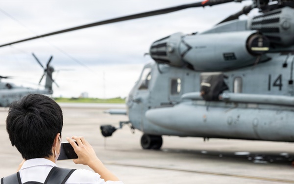 Okinawa Catholic High School students tour MCAS Futenma.