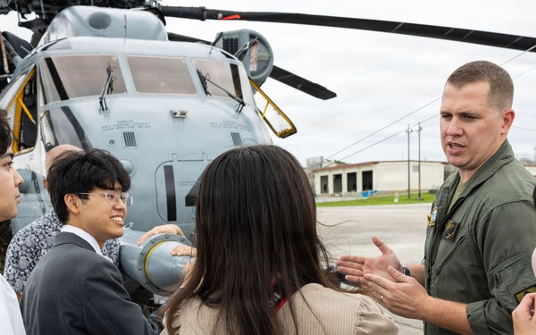 Okinawa Catholic High School students tour MCAS Futenma.