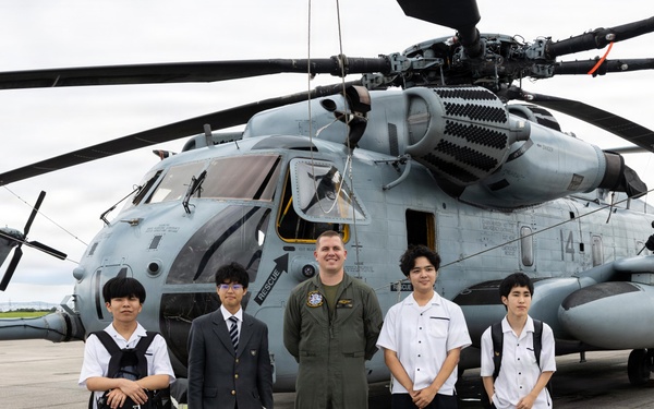 Okinawa Catholic High School students tour MCAS Futenma.