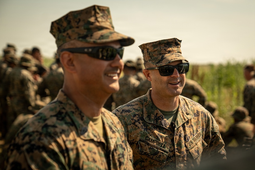 U.S. Marines conduct an M18 pistol range in Romania during Sea Breeze 26