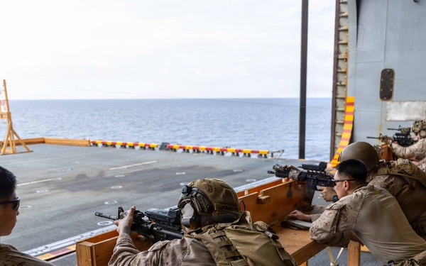 11th MEU Marines, Sailors Conduct Counter-Drone Marksmanship Training Aboard USS Boxer