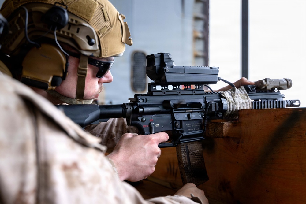 11th MEU Marines, Sailors Conduct Counter-Drone Marksmanship Training Aboard USS Boxer