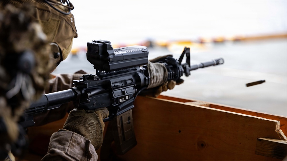11th MEU Marines, Sailors Conduct Counter-Drone Marksmanship Training Aboard USS Boxer
