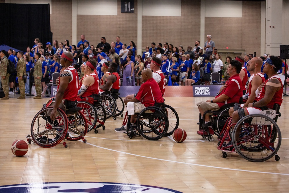 Team Marine Corps Pushes Forward in Wheelchair Basketball Competition