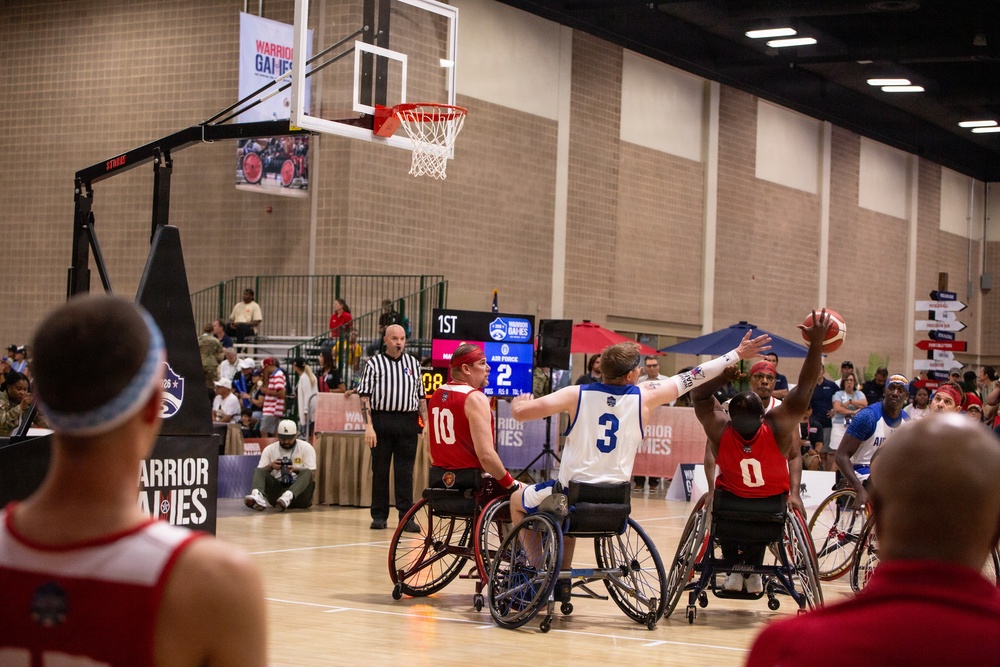 Team Marine Corps Pushes Forward in Wheelchair Basketball Competition