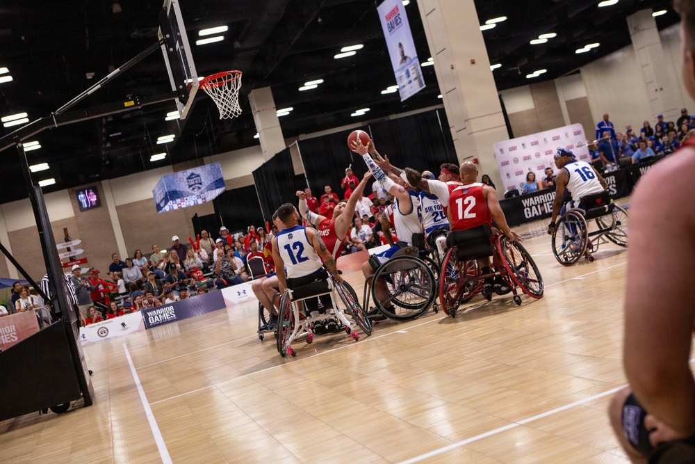 Team Marine Corps Pushes Forward in Wheelchair Basketball Competition