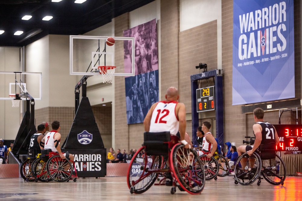 Team Marine Corps Pushes Forward in Wheelchair Basketball Competition
