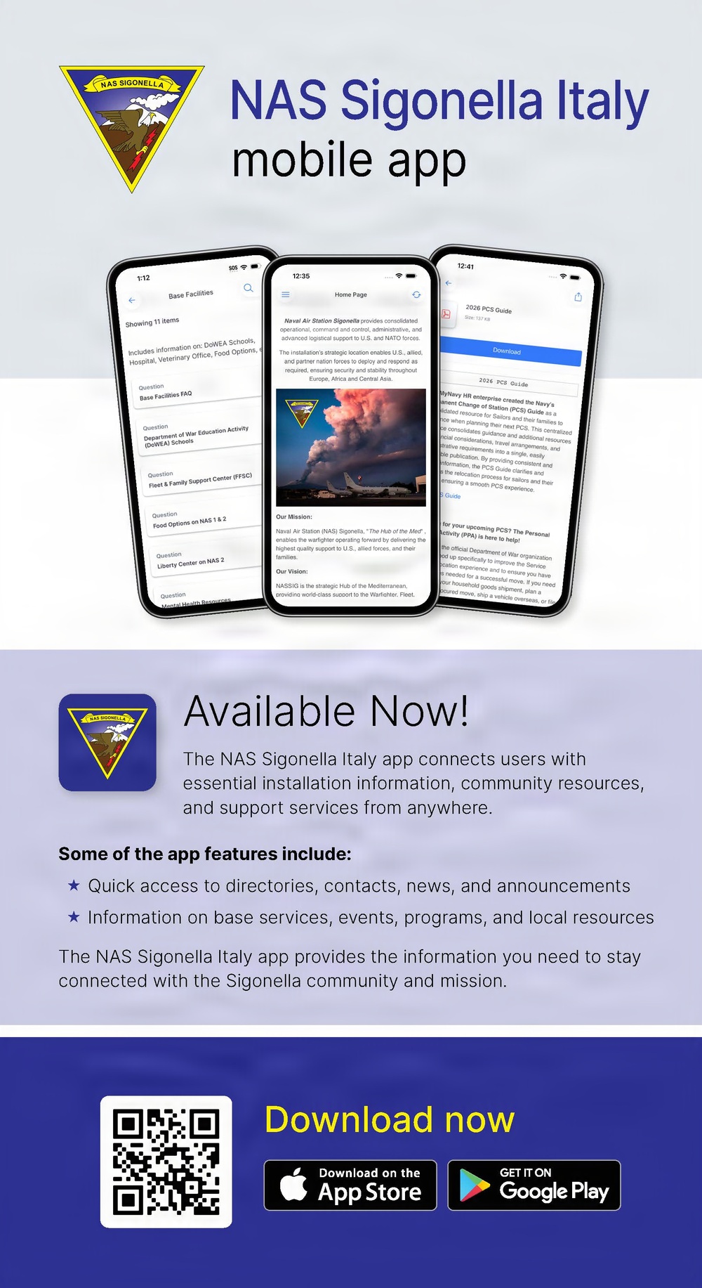NAS Sigonella Launches First-Ever Mobile App to Connect Community and Personnel During Peak PCS Season