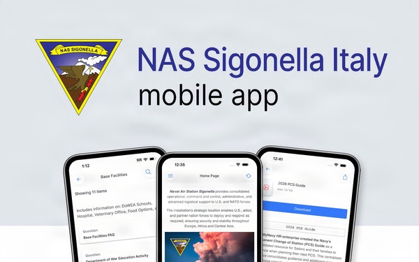 NAS Sigonella Launches First-Ever Mobile App to Connect Community and Personnel During Peak PCS Season