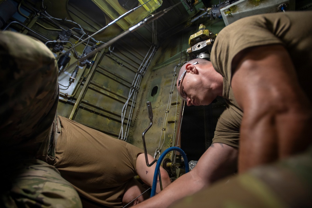 Aerospace maintainers at work