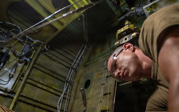 Aerospace maintainers at work
