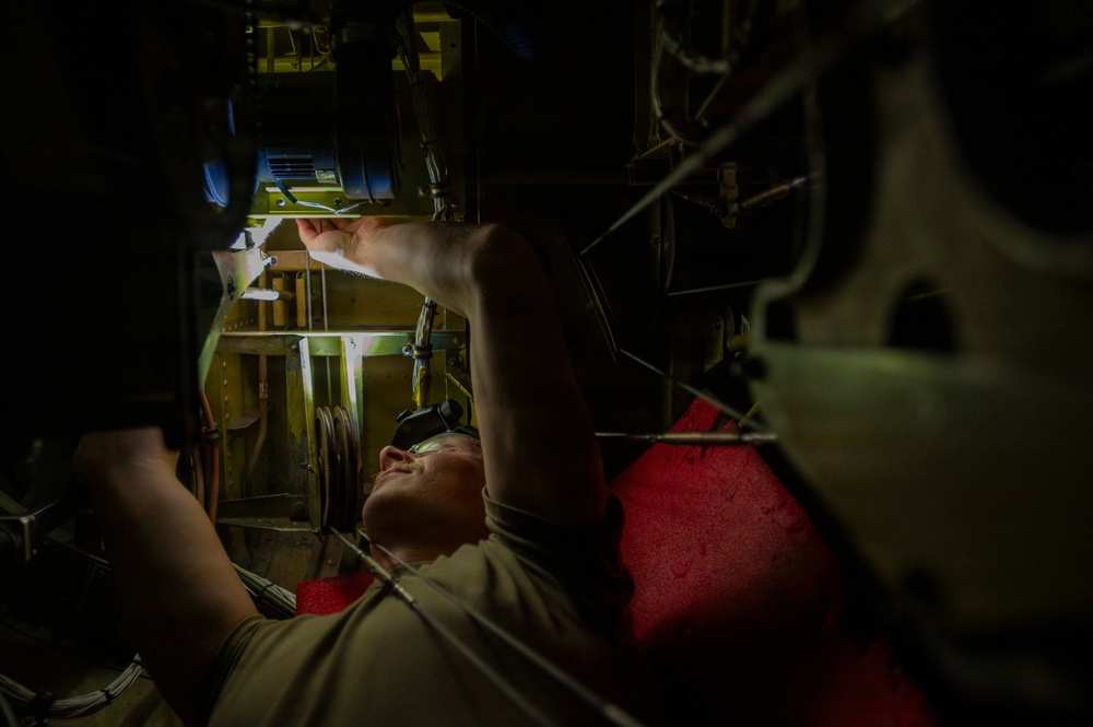 Aerospace maintainers at work