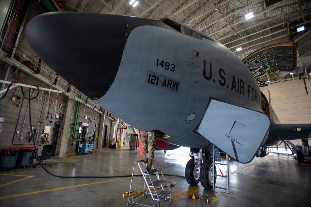 Aerospace maintainers at work